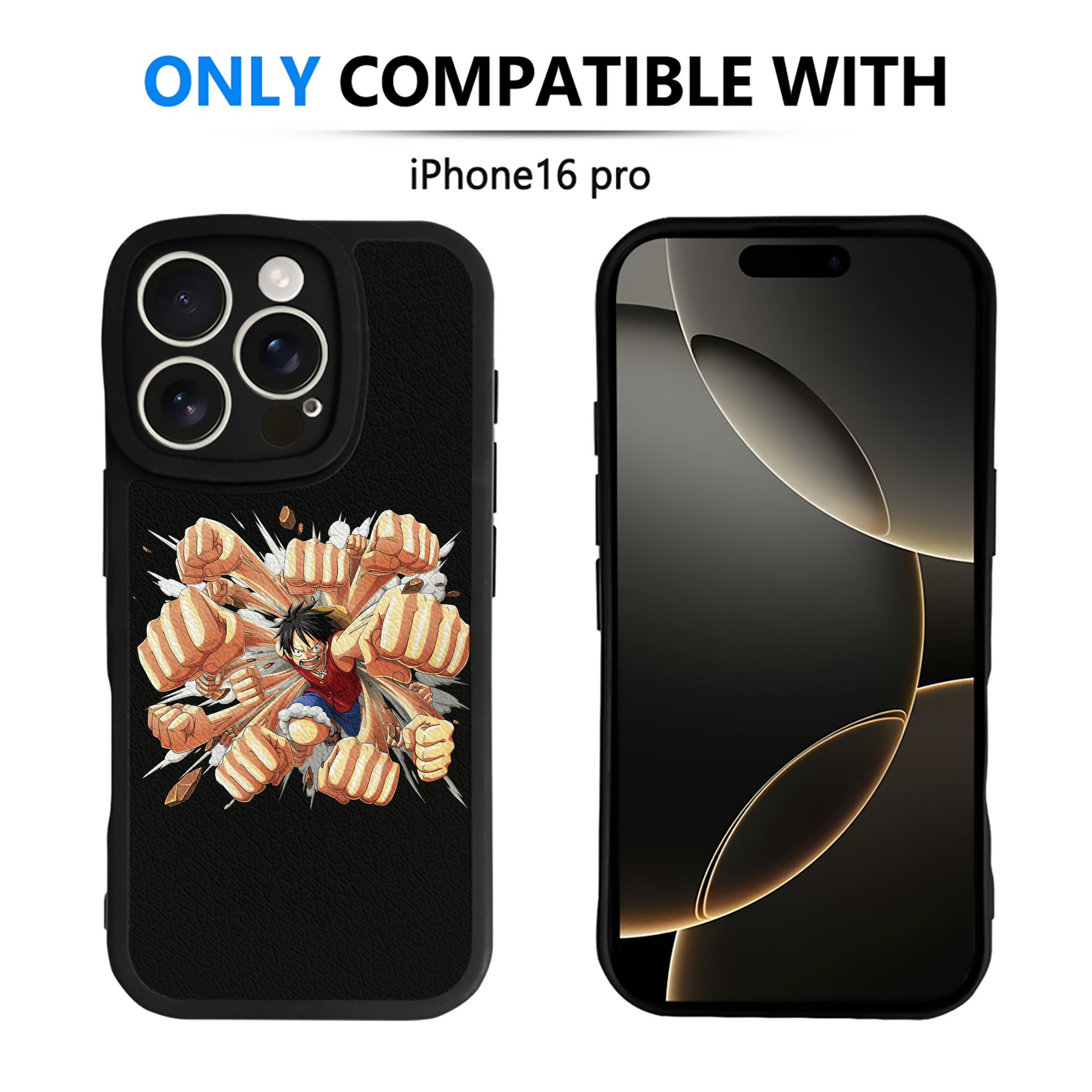 （画像用） ワンピース モンキー・D・ルフィ ONE PIECE Monkey D. Luffy 【iPhone 16シリーズ対応】シリコンスマホケース（レザー調） 材質：シリコン